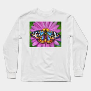 Butterfly and Painted Daisy Painting Long Sleeve T-Shirt